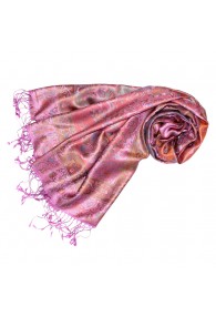 écharpe de 100% soie avec les mesures de 35 x 160 cm souple élégant en violet rouge bois de rose bleu LORENZO CANA Pashmina pour la femme fait à la main