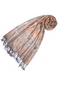 Viscose mens scarf soft pink Gray Paisley LORENZO CANA