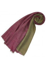 Cashmere scarf doubleface raspberry pink and fir green LORENZO CANA