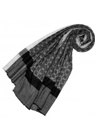 Fluffy Cashmere mens scarf Light Grey Pigeon Grey LORENZO CANA