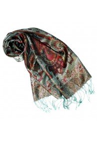 Halstuch Seide aufregend rot grün LORENZO CANA