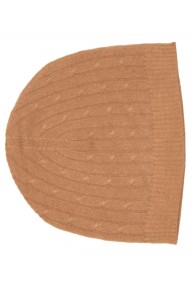 Cap Cashmere Cable Knit Ocher LORENZO CANA