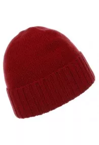 Cap 100% Cashmere Uni Red Crimson Scarlet LORENZO CANA