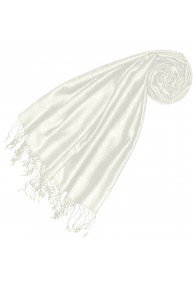 Silk + Viscose scarf paisley jaquard noble white LORENZO CANA