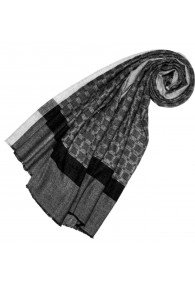 Fluffy Cashmere mens scarf Light Grey Pigeon Grey LORENZO CANA