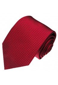 XL Necktie 100% Silk Polka Dot Red White LORENZO CANA