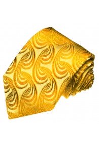 Neck Tie 100% Silk Paisley Yellow Gold LORENZO CANA