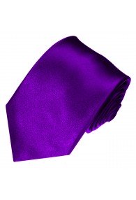 XL Necktie 100% Silk Uni Purple Violet LORENZO CANA