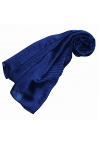 Luxury Women's Shawl 100% Silk Blue Stripes LORENZO CANA