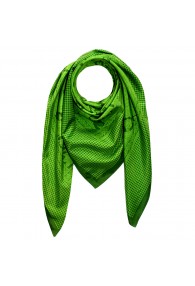 Men's Scarf Silk Cotton Paisley Green LORENZO CANA