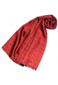 Women's Scarf Silk Wool Polka Dot Orange Red LORENZO CANA
