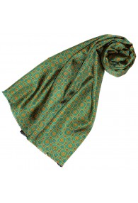 Women's Scarf Silk Wool Polka Dot Green Cyan LORENZO CANA