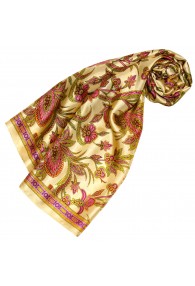Silk scarf yellow Paisely LORENZO CANA