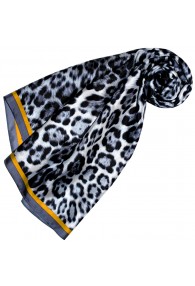Big scarf yellow silk animal print LORENZO CANA
