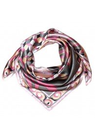 Scarf for men pink grey apricot silk floral LORENZO CANA