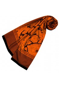 Tuch Damen Hahnentritt Paisley Orange Schwarz LORENZO CANA