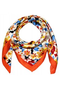 Silk scarf orange Floral LORENZO CANA