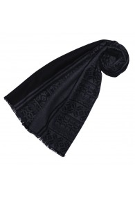 Viscose Winter mens scarf Aztec Pattern Black LORENZO CANA