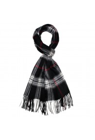 Mister's Scarf 100% Cashmere Black White Red LORENZO CANA