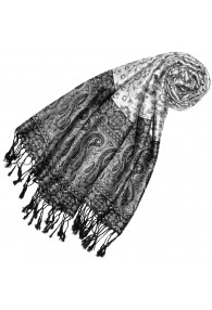 Scarf Modal Ivory White Black LORENZO CANA
