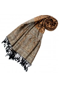 Scarf Modal Golden Brown Black LORENZO CANA