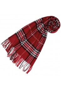 Polyacrylic Scarf Check Red Blue White LORENZO CANA