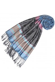 mens scarf Modal Elephant Pattern Light Blue Pink LORENZO CANA