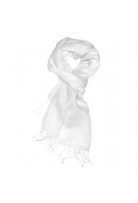 Men's Scarf 100% Linen Unicolored Cream LORENZO CANA