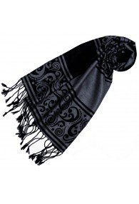 Viscose Winter mens scarf Paisley Grey LORENZO CANA