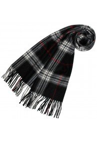 Schal für Damen Polyacryl schwarz weiss rot LORENZO CANA