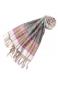 mens scarf Modal Elephant Pattern Pink Gray LORENZO CANA