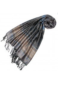 mens scarf Modal Elephant Pattern Gray Blue LORENZO CANA