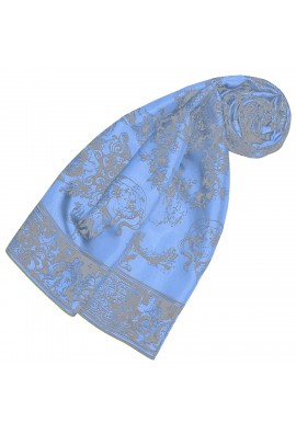 84176 LORENZO CANA Luxury Italian 100% Pure Silk Tie Jacquard Necktie Black Silver Baroque Patterned 