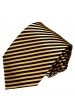 Krawatte 100% Seide Streifen gold schwarz LORENZO CANA