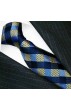 Neck tie gold blue checked online