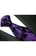 Krawatte 100% Seide Floral schwarz violett lila LORENZO CANA