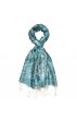 Shawl for men light blue paisley
