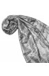 Scarf 100% Silk Paisley Grey Silver for Men LORENZO CANA 