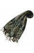 Seide Wolle Schaltuch Paisley blau gold LORENZO CANA