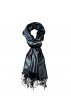 Women's Shawl Silk Viscose Bicolored Steel Navy LORENZO CANA