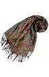 Shawl Silk Wool Paisley Red Blue Yellow For Women LORENZO CANA