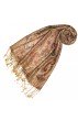 Pashmina 100% Seide Paisley rostbraun grau braun LORENZO CANA