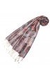 Schal 100% Seide Paisley braun rot türkis LORENZO CANA