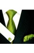 Krawattenset 100% Seide Streifen grün hellgrün lindgrün LORENZO CANA