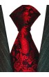 Neck Tie 100% Silk Paisley Dark Red Black LORENZO CANA