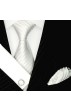 Krawattenset 100% Seide Streifen hellsilber silber LORENZO CANA