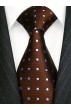 Neck Tie 100% Silk Polka Dot Brown Blue LORENZO CANA