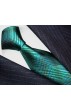 Neck Tie 100% Silk Checkered Green Orange LORENZO CANA