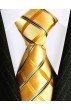 Neck Tie 100% Silk Checkered Gold Blue LORENZO CANA
