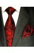 Krawattenset 100% Seide Paisley dunkelrot schwarz LORENZO CANA
